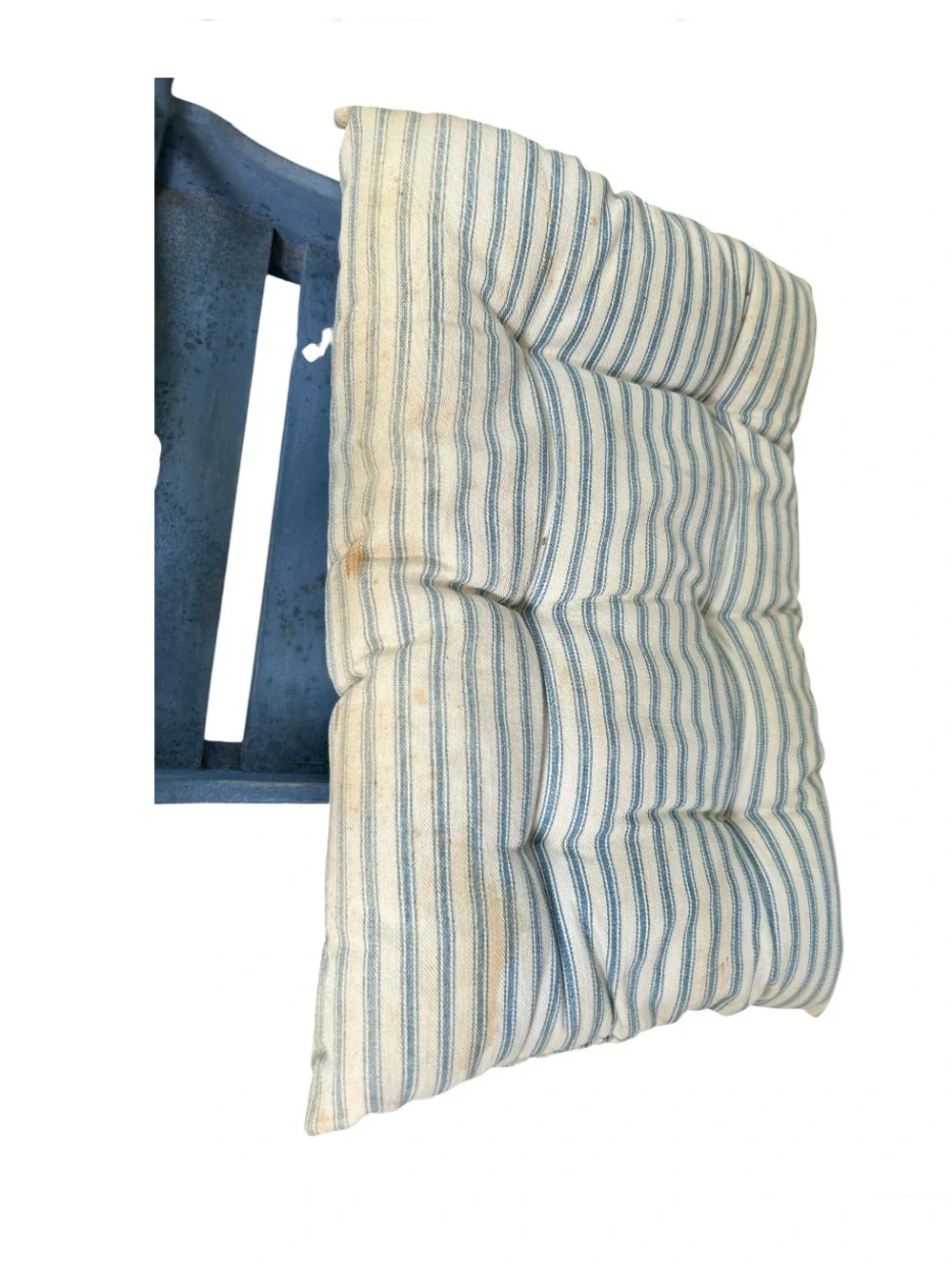 Vintage Blue Wooden Babydoll Rocking Cradle